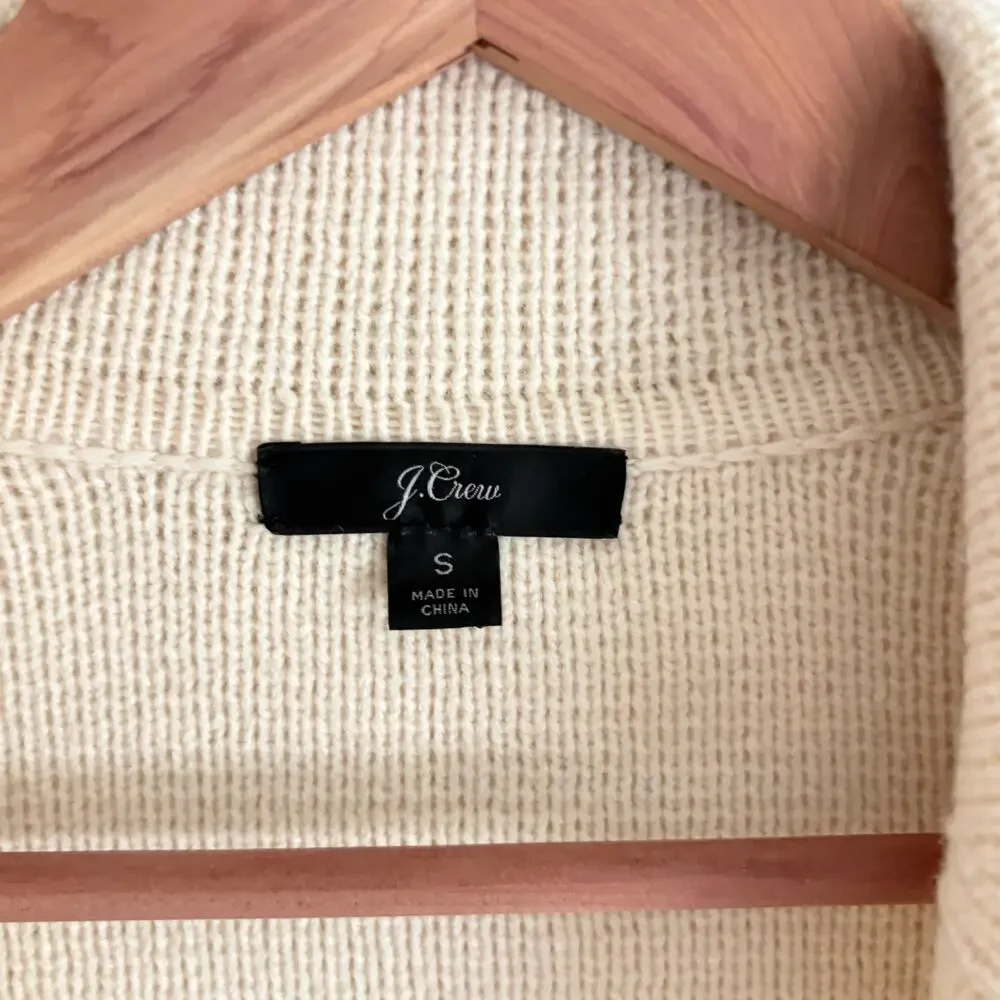 J Crew Double Breasted Sweater Blazer S White Cardi Oversized AF390 J.Crew Wool